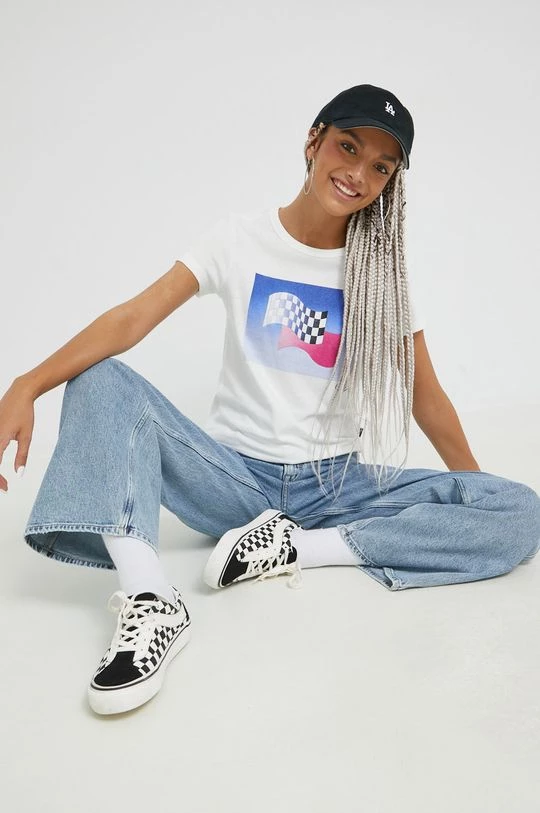 Γυναικεία Κοντομάνικο Βαμβακερό μπλουζάκι Vans άσπρο 3 Γυναικεία Κοντομάνικο Βαμβακερό μπλουζάκι Vans άσπρο