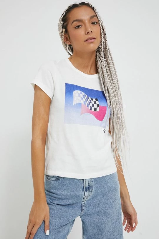 Γυναικεία Κοντομάνικο Βαμβακερό μπλουζάκι Vans άσπρο 4 Γυναικεία Κοντομάνικο Βαμβακερό μπλουζάκι Vans άσπρο - Image 2