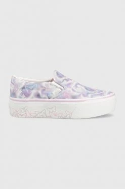 Γυναικεία Χαμηλά Πάνινα παπούτσια Vans Classic Slip-on Stackform μοβ