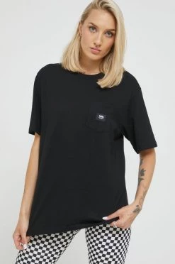 Γυναικεία Κοντομάνικο Βαμβακερό μπλουζάκι Vans μαύρο