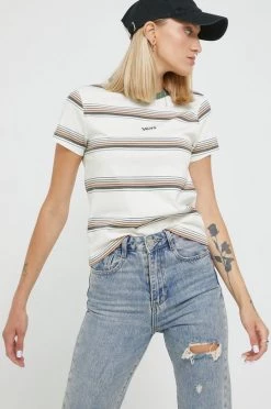 Γυναικεία Κοντομάνικο Βαμβακερό μπλουζάκι Vans μπεζ