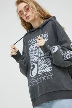 Γυναικεία Χωρίς φερμουάρ Βαμβακερή μπλούζα Vans χρώμα: γκρι,