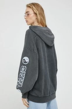 Γυναικεία Χωρίς φερμουάρ Βαμβακερή μπλούζα Vans χρώμα: γκρι, -Vans Κατάστημα unnamed file 148