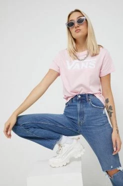 Γυναικεία Κοντομάνικο Βαμβακερό μπλουζάκι Vans μοβ
