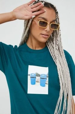 Γυναικεία Κοντομάνικο Βαμβακερό μπλουζάκι Vans πράσινο