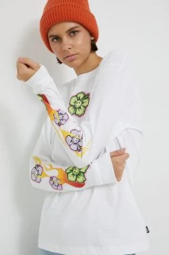 Γυναικεία Μακρυμάνικο Βαμβακερή μπλούζα με μακριά μανίκια Vans άσπρο