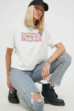 Γυναικεία Κοντομάνικο Βαμβακερό μπλουζάκι Vans μπεζ