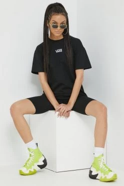 Γυναικεία Κοντομάνικο Βαμβακερό μπλουζάκι Vans μαύρο