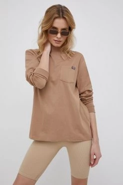 Γυναικεία Μακρυμάνικο Βαμβακερό πουκάμισο με μακριά μανίκια Vans καφέ