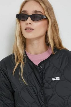 Γυναικεία Μακριά μπουφάν Μπουφάν δυο όψεων Vans μαύρο, -Vans Κατάστημα unnamed file 2143