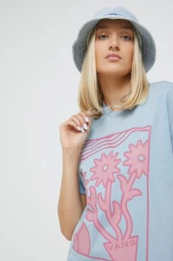 Γυναικεία Κοντομάνικο Βαμβακερό μπλουζάκι Vans μπλε