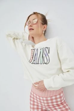 Γυναικεία Χωρίς φερμουάρ Βαμβακερή μπλούζα Vans χρώμα: μπεζ,