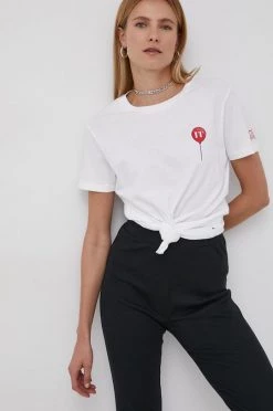 Γυναικεία Κοντομάνικο Βαμβακερό μπλουζάκι Vans άσπρο