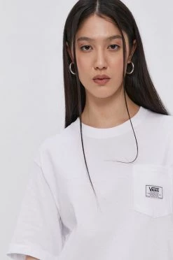 Γυναικεία Κοντομάνικο Βαμβακερό μπλουζάκι Vans άσπρο