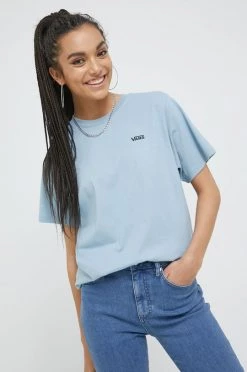 Γυναικεία Κοντομάνικο Βαμβακερό μπλουζάκι Vans μπλε