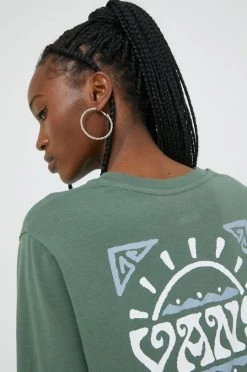 Γυναικεία Μακρυμάνικο Βαμβακερή μπλούζα με μακριά μανίκια Vans πράσινο