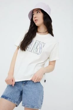 Γυναικεία Κοντομάνικο Βαμβακερό μπλουζάκι Vans μπεζ