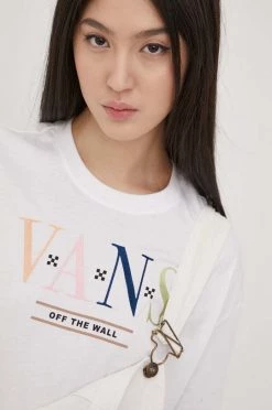 Γυναικεία Κοντομάνικο Βαμβακερό μπλουζάκι Vans άσπρο