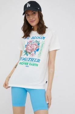 Γυναικεία Κοντομάνικο Βαμβακερό μπλουζάκι Vans μπεζ