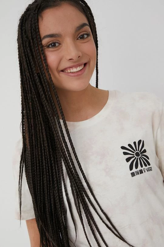 Γυναικεία Κοντομάνικο Βαμβακερό μπλουζάκι Vans μπεζ 5 Γυναικεία Κοντομάνικο Βαμβακερό μπλουζάκι Vans μπεζ - Image 3