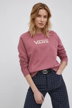 Γυναικεία Χωρίς φερμουάρ Βαμβακερή μπλούζα Vans χρώμα: ροζ,