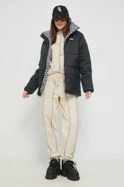 Γυναικεία Μακριά μπουφάν Μπουφάν δυο όψεων Vans μαύρο, -Vans Κατάστημα unnamed file 311