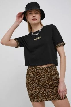 Γυναικεία Κοντομάνικο Βαμβακερό μπλουζάκι Vans μαύρο