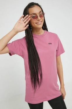 Γυναικεία Κοντομάνικο Βαμβακερό μπλουζάκι Vans μοβ