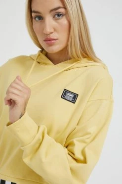 Γυναικεία Χωρίς φερμουάρ Βαμβακερή μπλούζα Vans χρώμα: κίτρινο, με κουκούλα -Vans Κατάστημα unnamed file 353
