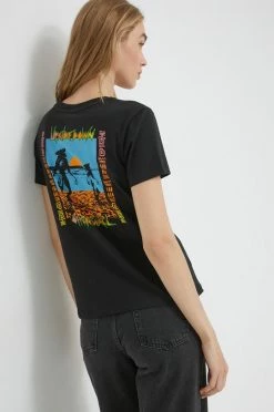 Γυναικεία Κοντομάνικο Βαμβακερό μπλουζάκι Vans Stranger Things , χρώμα: μαύρο