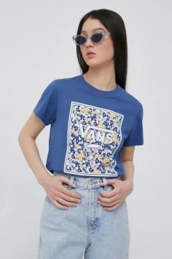 Γυναικεία Κοντομάνικο Βαμβακερό μπλουζάκι Vans μπλε