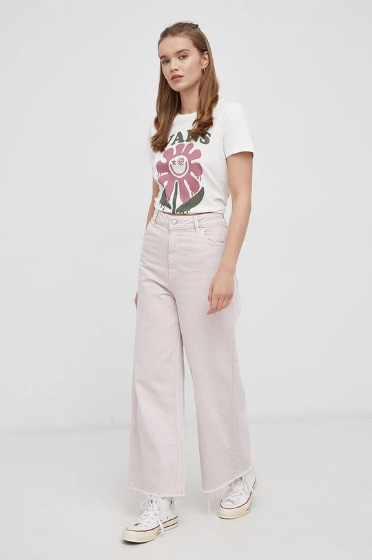 Γυναικεία Κοντομάνικο Βαμβακερό μπλουζάκι Vans κρεμ 4 Γυναικεία Κοντομάνικο Βαμβακερό μπλουζάκι Vans κρεμ - Image 2