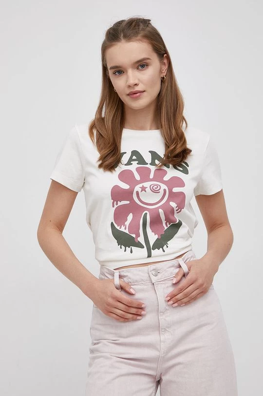 Γυναικεία Κοντομάνικο Βαμβακερό μπλουζάκι Vans κρεμ 6 Γυναικεία Κοντομάνικο Βαμβακερό μπλουζάκι Vans κρεμ - Image 4