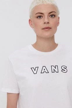 Γυναικεία Κοντομάνικο Βαμβακερό μπλουζάκι Vans άσπρο