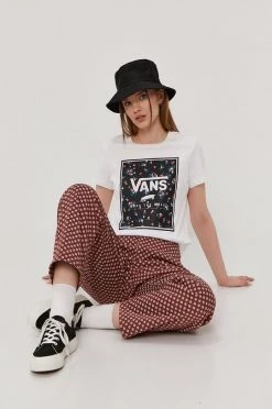 Γυναικεία Υφασμάτινα Παντελόνι Vans χρώμα: καφέ