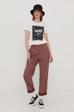 Γυναικεία Υφασμάτινα Παντελόνι Vans χρώμα: καφέ -Vans Κατάστημα unnamed file 3684