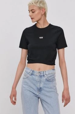 Γυναικεία Κοντομάνικο Μπλουζάκι Vans χρώμα: μαύρο