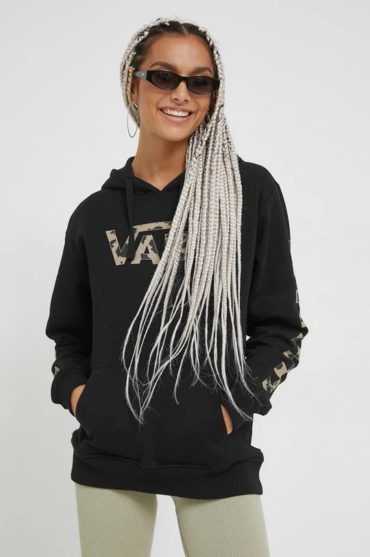 Γυναικεία Χωρίς φερμουάρ Βαμβακερή μπλούζα Vans χρώμα: μαύρο, 4 Γυναικεία Χωρίς φερμουάρ Βαμβακερή μπλούζα Vans χρώμα: μαύρο, - Image 2