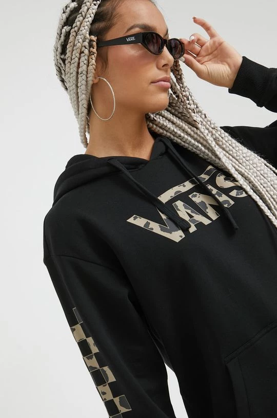 Γυναικεία Χωρίς φερμουάρ Βαμβακερή μπλούζα Vans χρώμα: μαύρο, 6 Γυναικεία Χωρίς φερμουάρ Βαμβακερή μπλούζα Vans χρώμα: μαύρο, - Image 4