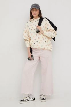 Γυναικεία Χωρίς φερμουάρ Βαμβακερή μπλούζα Vans χρώμα: μπεζ, -Vans Κατάστημα unnamed file 428