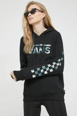 Γυναικεία Χωρίς φερμουάρ Βαμβακερή μπλούζα Vans χρώμα: μαύρο, -Vans Κατάστημα unnamed file 486