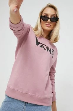 Γυναικεία Χωρίς φερμουάρ Βαμβακερή μπλούζα Vans χρώμα: ροζ,