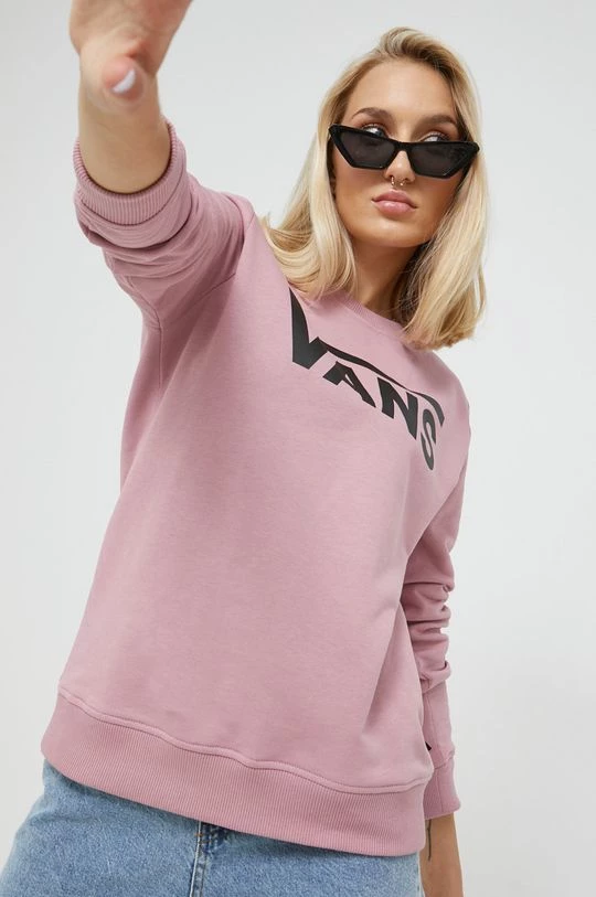 Γυναικεία Χωρίς φερμουάρ Βαμβακερή μπλούζα Vans χρώμα: ροζ, 3 Γυναικεία Χωρίς φερμουάρ Βαμβακερή μπλούζα Vans χρώμα: ροζ,