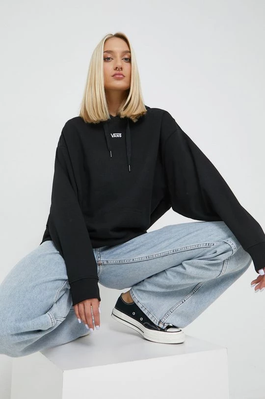 Γυναικεία Χωρίς φερμουάρ Βαμβακερή μπλούζα Vans χρώμα: μαύρο, 3 Γυναικεία Χωρίς φερμουάρ Βαμβακερή μπλούζα Vans χρώμα: μαύρο,
