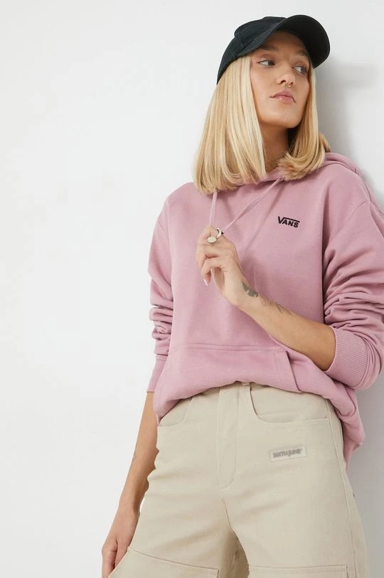 Γυναικεία Χωρίς φερμουάρ Βαμβακερή μπλούζα Vans χρώμα: ροζ, 3 Γυναικεία Χωρίς φερμουάρ Βαμβακερή μπλούζα Vans χρώμα: ροζ,