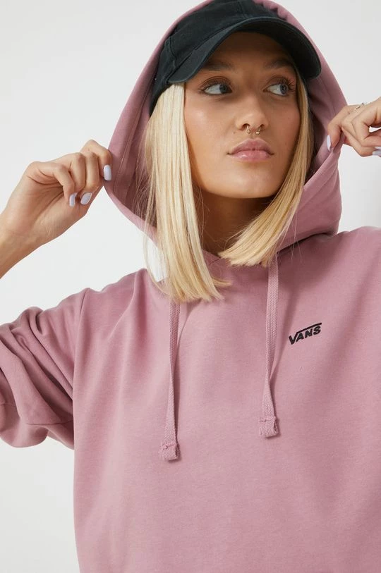 Γυναικεία Χωρίς φερμουάρ Βαμβακερή μπλούζα Vans χρώμα: ροζ, 6 Γυναικεία Χωρίς φερμουάρ Βαμβακερή μπλούζα Vans χρώμα: ροζ, - Image 4