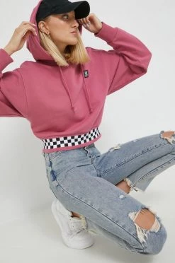 Γυναικεία Χωρίς φερμουάρ Βαμβακερή μπλούζα Vans χρώμα: μοβ,