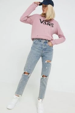 Γυναικεία Χωρίς φερμουάρ Βαμβακερή μπλούζα Vans χρώμα: ροζ, -Vans Κατάστημα unnamed file 603