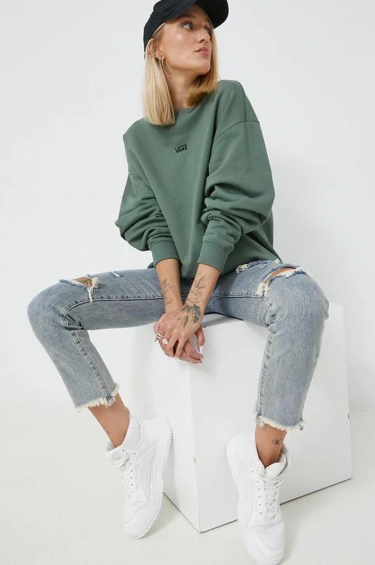 Γυναικεία Χωρίς φερμουάρ Βαμβακερή μπλούζα Vans χρώμα: πράσινο, 4 Γυναικεία Χωρίς φερμουάρ Βαμβακερή μπλούζα Vans χρώμα: πράσινο, - Image 2