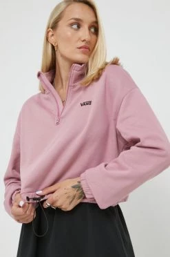Γυναικεία Χωρίς φερμουάρ Βαμβακερή μπλούζα Vans χρώμα: ροζ,